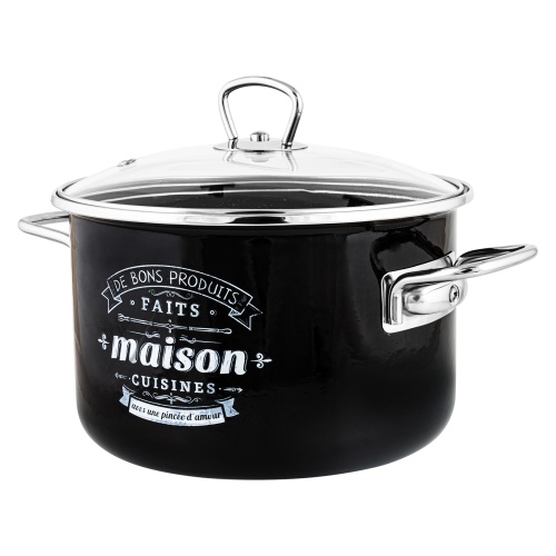 Кастрюля эмаль 5,5л Appetite MAISON цилиндрическая со стекл. крышкой индукция 1SD225S фото 2