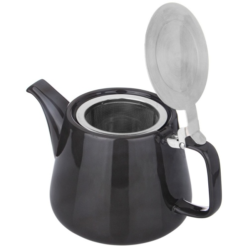 Чайник заварочный керамика 1200мл Bronco LUSTER ТЕМНО-СЕРЫЙ с фильтром 470-409 фото 2