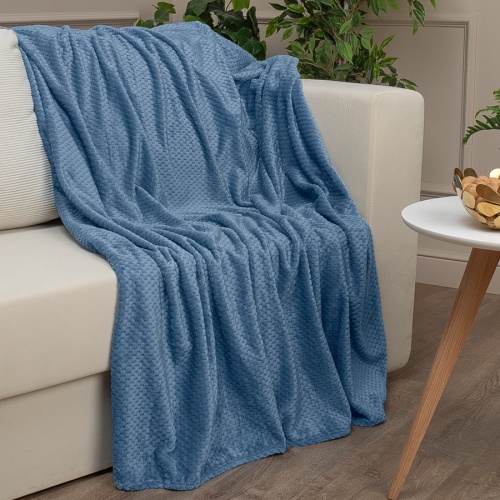 Плед 200*220см фланель R-Ромбики СИНИЙ Absolute TF FNJ LTBL1 033/2022 NC фото 5