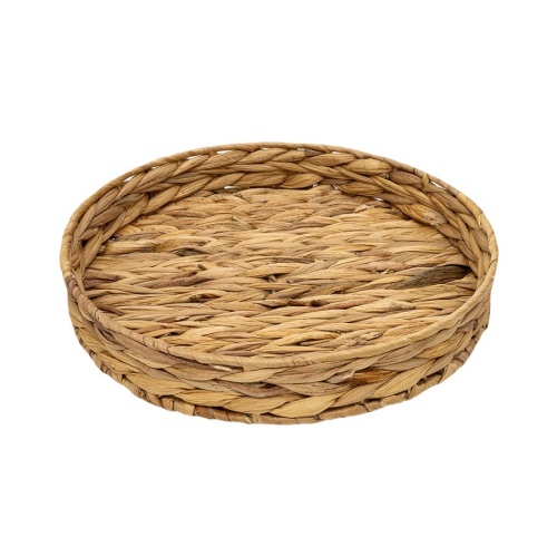 Поднос плетенный 28,5*4,5см ЗОЛОТИСТЫЙ КОЛОС песочный Магамакс Shan-02 фото 2