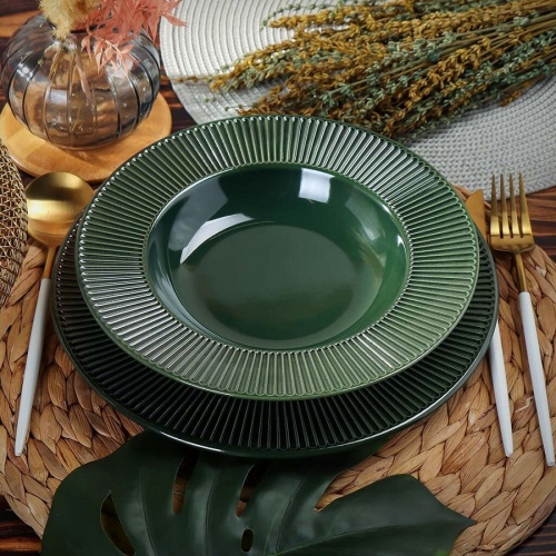 Тарелка суповая керамика 24см EMERALD GREEN Domenik DMD032 фото 4