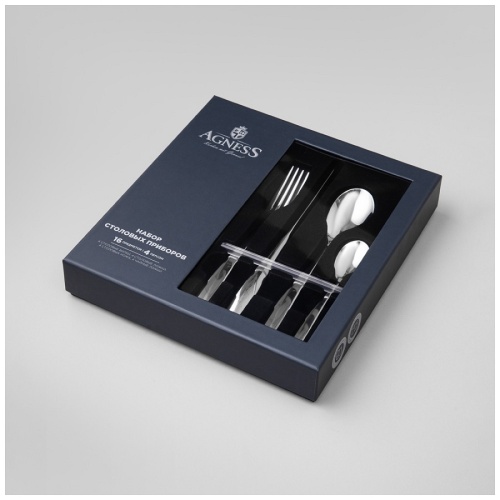 Набор столовых приборов 16пр DOLCE глянцевые Agness 1000-026 фото 2