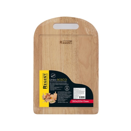 Доска разделочная гевея 30*20*1,5см BOSCO с ручкой Regent 93-BO-15-04 фото 2