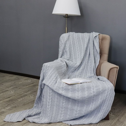 Плед 180*200см хлопок BIZZARO СЕРЫЙ Buenas Noches SVh 1820 GY фото 3