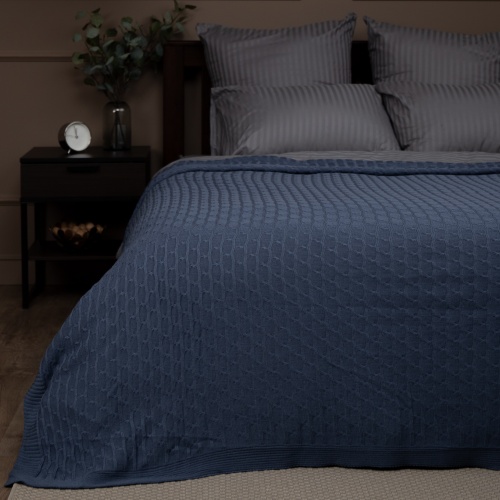 Плед 180*200см акрил PRIMO ДЖИНСОВЫЙ Buenas Noches SV lta 1820 DKBL фото 2