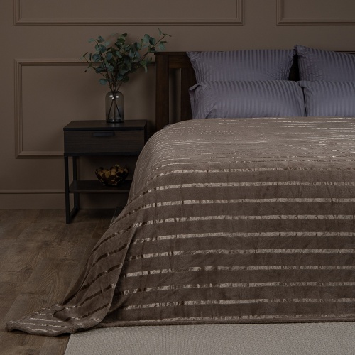 Плед 200*220см микрофайбер КОРИЧНЕВЫЙ Absolute TF MFS BR2 2022 18-1017 фото 2