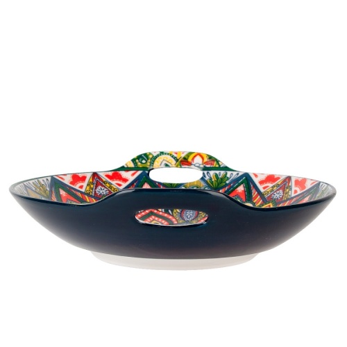 Блюдо из фарфора 22,5*20,5см ARABESQUE круглое с ручками Nouvelle Home 0860082 фото 4