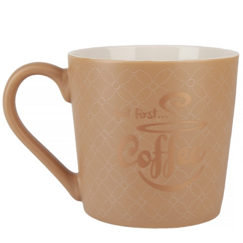 Кружка фарфор 390мл COFFEE БЕЖЕВЫЙ Nouvelle Home 1620196-2 фото 3