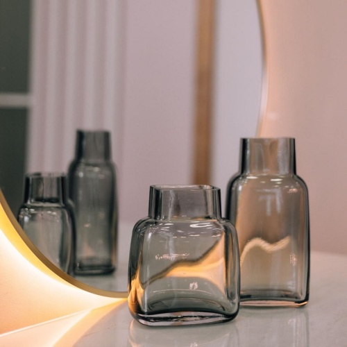 Ваза стекло 10,5*7,5*20,5см СЕРЫЙ Магамакс Ekg-12 фото 5