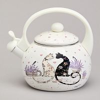 Чайник эмаль 2,2л Agness LAVENDER CATS свисток индукция 943-074