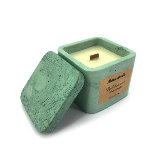 Аромасвеча в кубе ДУБОВЫЙ МОХ-ЯНТАРЬ Aroma Candle фото 2