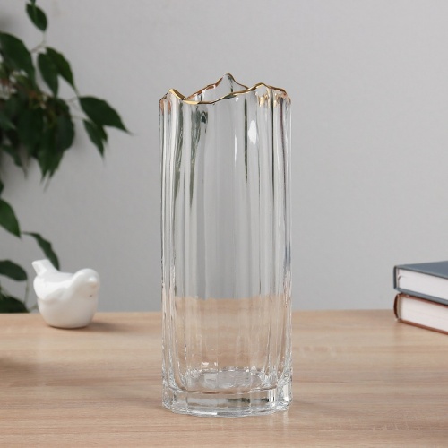 Ваза стекло 9,5*25см КЛАССИК прозрачный Милагрос 10697721 фото 2