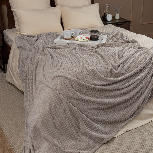 Плед 200*220см фланель БЕЖЕВЫЙ Absolute FF FNJq BE-GY3 006/2022 NC фото 3