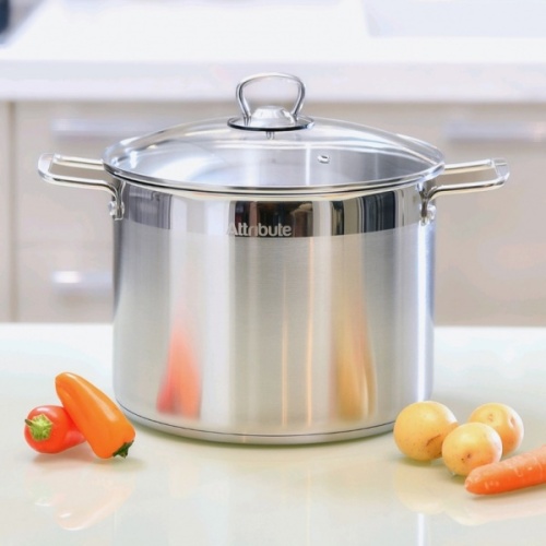 Кастрюля нерж. сталь 8,0л Attribute MASTER CHEF со стекл. крышкой индукция ASM008 фото 3