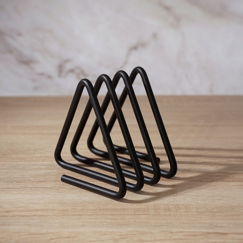 Салфетница металл 9,5*9,5*10,5см ГЕОМЕТРИЯ черный Магамакс LB-22-BL фото 2